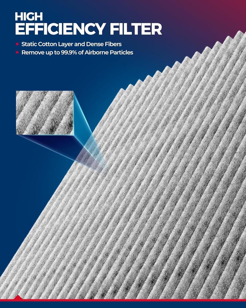 KAX Cabin Air Filter, CF10373 Replacement for Jetta, Passat, Tiguan, Beetle, Golf, CC, Rabbit, GTI, R32, A3, A3 Quattro, Q3, TT, w/Activated Carbon Passenger Compartment Air Filter - Image 4